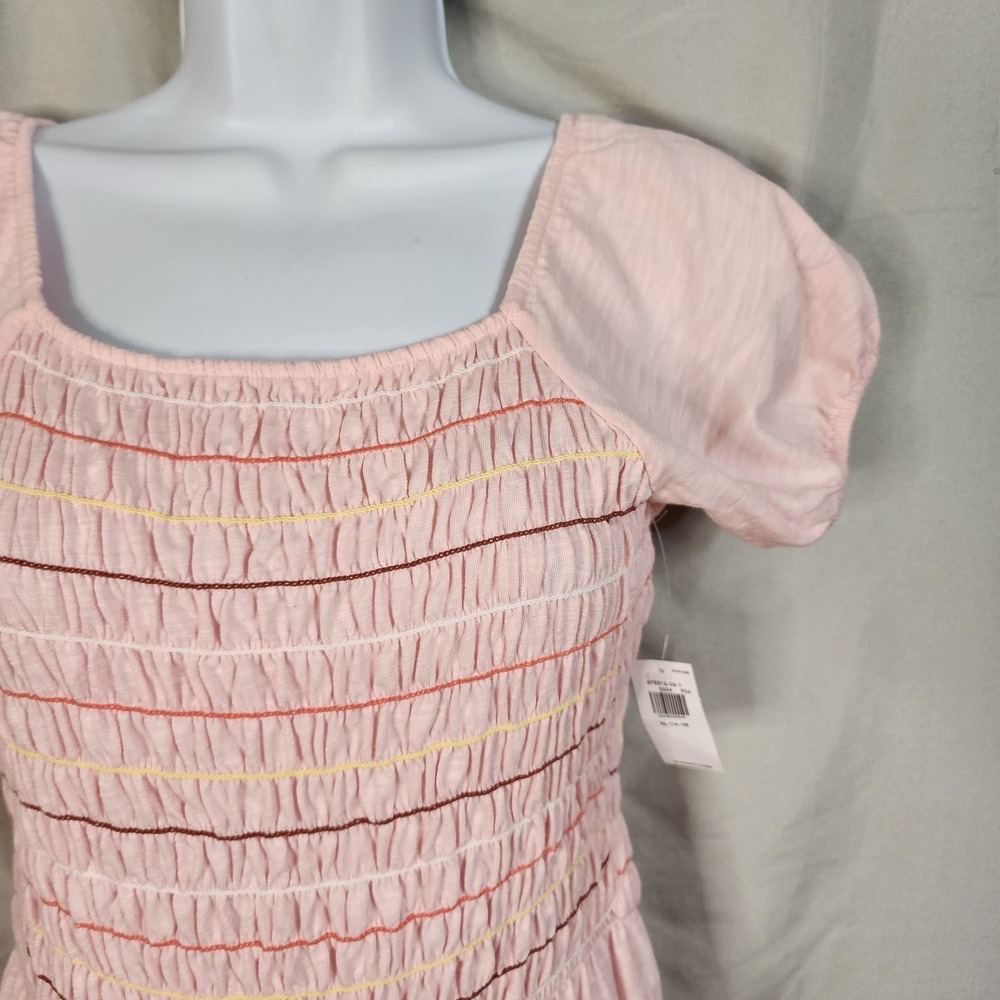 New w/tag! OLD NAVY Size XL Girls' Pink Smocked Wide Leg Puff Sleeve Jumpsuit - Picture 5 of 10